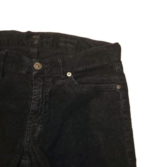 7 For All Mankind Black Kimmie Bootcut Corduroy Pants Sz 29 - Picture 2 of 5